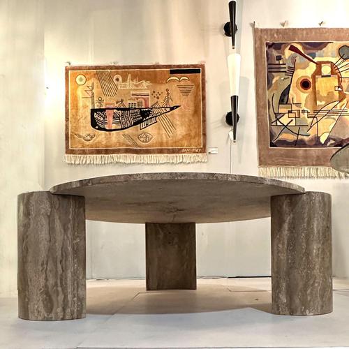 Vintage Sculptural Travertine Coffee Table, 1960s For Sale - Image 9 of 10