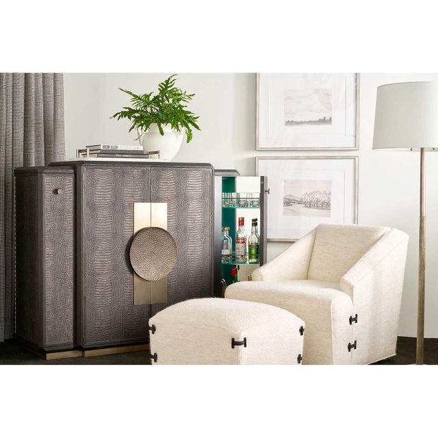 Mid-Century Modern Black Art Deco Bar Cabinet For Sale - Image 3 of 11