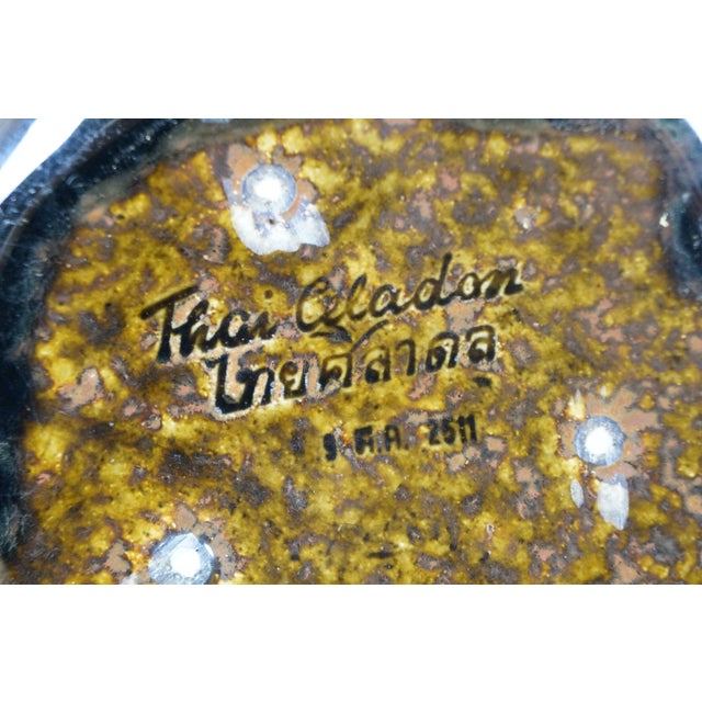 Thai Celadon Studio Art Pottery Ribbed Beehive Vase Pot Cachepot Jar 6" For Sale - Image 11 of 11