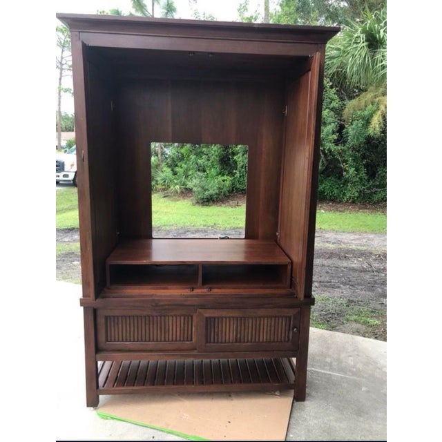 Late 20th Century Mandalay by Drexel Heritage Entertainment Armoire in Decorative Asian-Style For Sale - Image 10 of 13