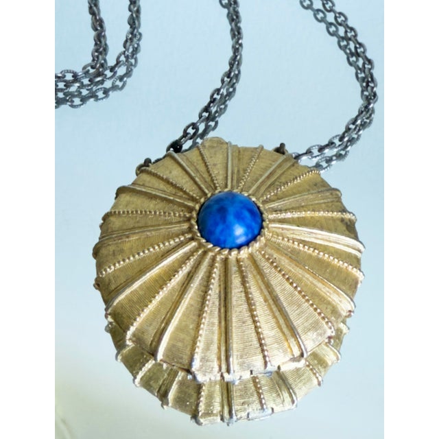 1970s Hollywood Regency Estée Lauder Empire Solid Perfume Pendant Necklace For Sale - Image 10 of 16