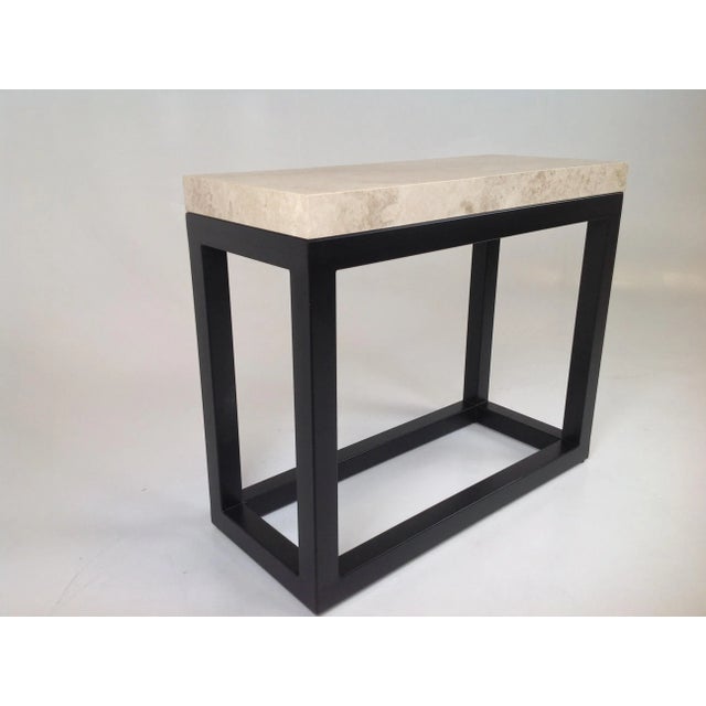 Modern Travertine Top Console Table Chairish