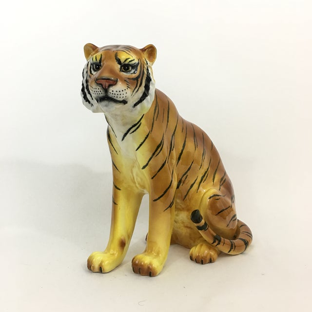 Large Ceramic Tiger Statue | Chairish