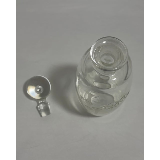 1960s Vintage Noritake Sasaki Bamboo Etched Crystal Cocktail Shaker & Decanter Set For Sale - Image 5 of 12