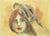 "The Kiss" is an original hand colored drawing on ivory-colorated paper by Mino Maccari (1898-1989). In excellent...