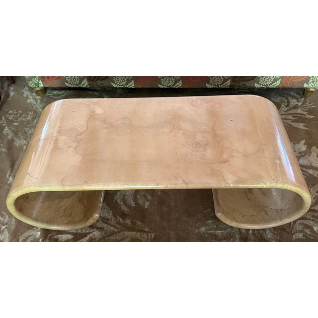 Lacquered Goatskin Parchment Coffee Table, C. 1970's For Sale - Image 11 of 14
