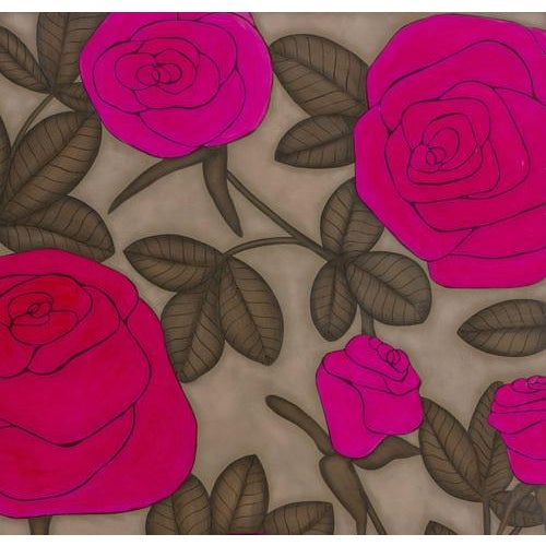 Author: Zane Luse, Pink roses, oil on canvas, size: 120 x 140 cm, year of 2000