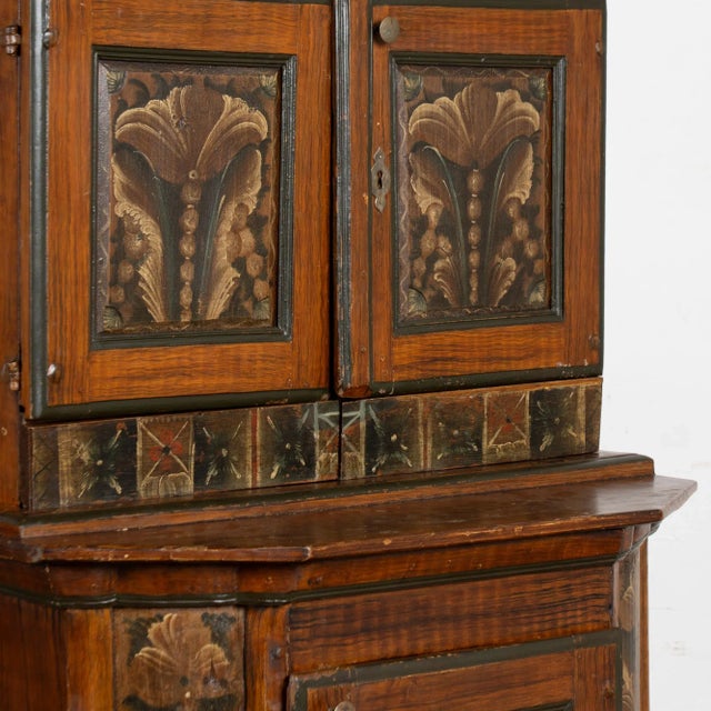 Original Hand Painted Swedish Dalarna Cabinet Cupboard Dated 1788 For Sale - Image 9 of 16