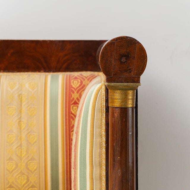 1950s 3-Seater Sofa in Wood and Striped Fabric, 1950s For Sale - Image 5 of 14