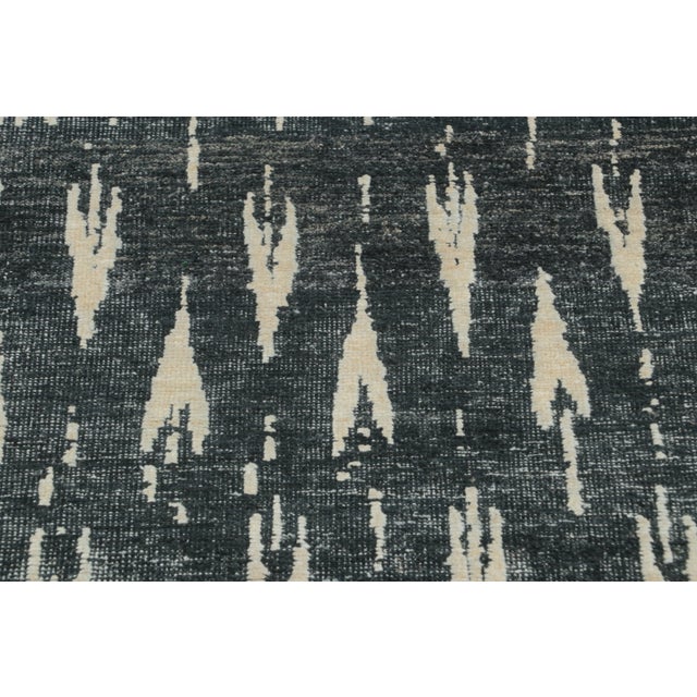 Rug & Kilim Contemporary Block Print Geometric Natural Silk Runner by Rug & Kilim, India For Sale - Image 4 of 8