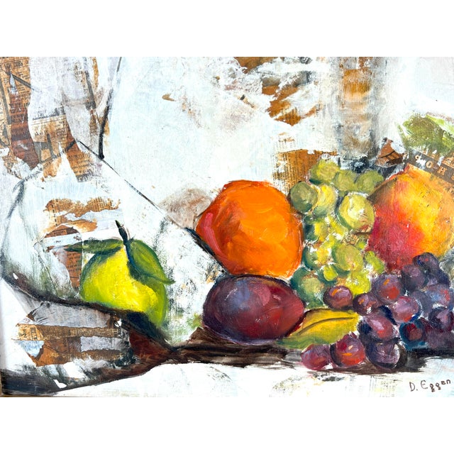 Modern Cézanne style still life with collage by Dorothy Jane (Milne) Eggen (American, 1907-1986) Her still life is a...