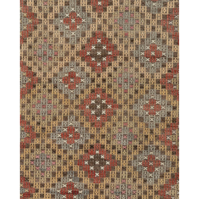 Vintage Turkish Jajim Flatweave Area Rug 5'2 X 9'7 For Sale - Image 10 of 10