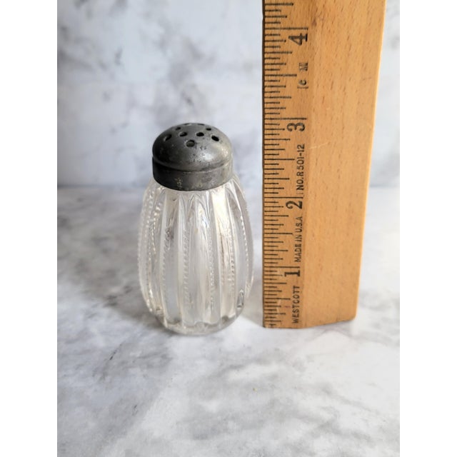 Metal 1920s Single Salt Shaker Metal Lid Ribbed For Sale - Image 7 of 9