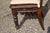 Wood Vintage Pair Gothic Revival Carved Cathedral Arches Dark Wood Hall / Side Chairs W/ Cushions For Sale - Image 7 of 18