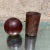 1960s Modern Nesting Salt & Pepper Shaker Rosewood Ball + Cylinder Mid-Century For Sale - Image 4 of 13