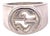 1990s Gucci Estate Sterling Silver Ring Size 8.5, 15 mm Height 17.9 Grams For Sale