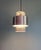 Scandinavian pendant light in grooved clear glass and silver-brushed aluminum, 1960s. The pendant light has been...