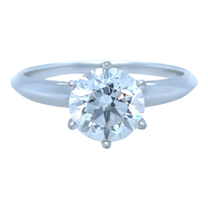 Gia 18ct White Gold Round Brilliant Cut Diamond Engagement Ring 1.50ct, Size 5.75