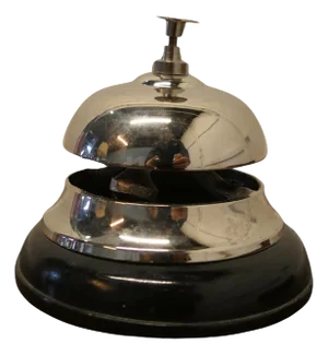 Art Deco Chrome Courtesy Counter Top Bell, 1920s
