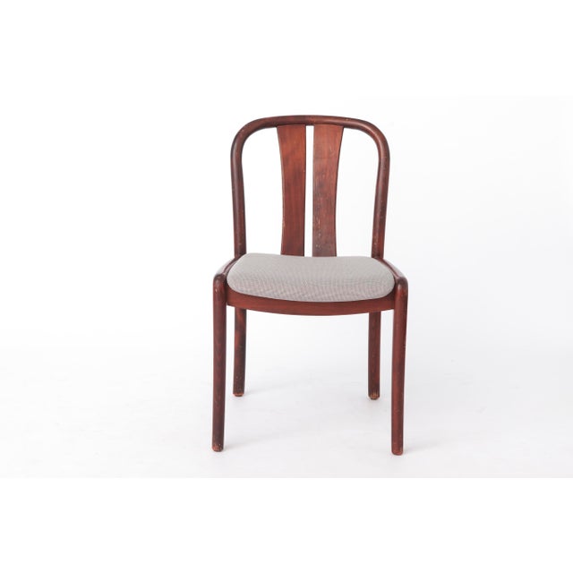 Vintage German Beech Casala Dining Chairs in Light Grey Upholstery, 1960s, Set of 4 For Sale - Image 3 of 10