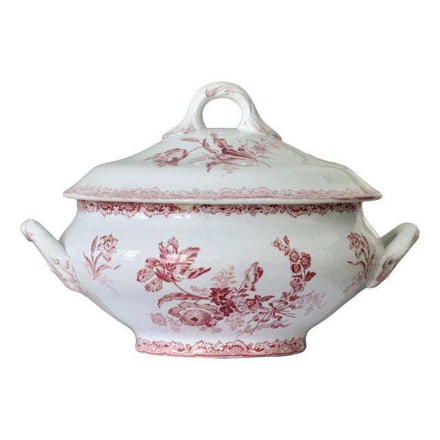 Large French Soup Tureen by Sarreguemines Fontanges, 1890 For Sale