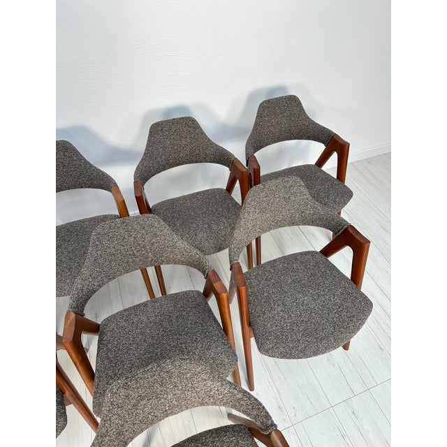 Brown Danish Compass Dining Chairs in Teak for Schou Andersen Møbelfabrik, 1950s, Set of 8 For Sale - Image 8 of 10