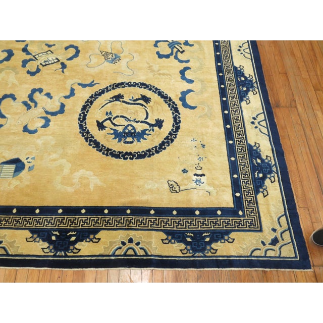 Textile Large Antique Chinese Dragon Rug - 11'1" x 15'3" For Sale - Image 7 of 18