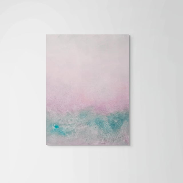 Abstract Abstract Art Print Giclee Signed Pink Blue Pretty Soft Colors For Sale - Image 3 of 4