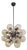 21st Century Ventiquattro Black Powder Coat Amber Bubbles Murano Sputnik Chandelier by Fabio LTD For Sale