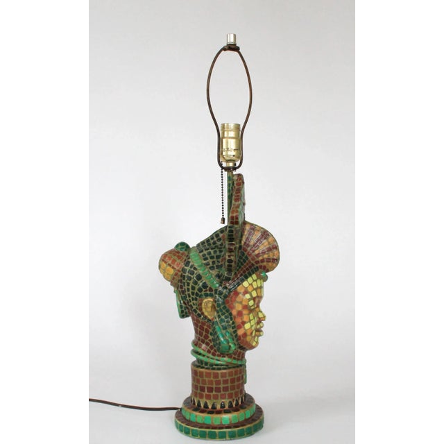 Vintage Tribal Figural Table Lamp For Sale - Image 9 of 13