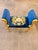 1960s Vintage Mini Velvet Royal blue Stool For Sale - Image 5 of 5