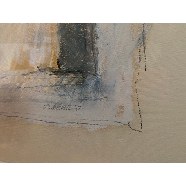 1980s Powerful Abstract J. L. Mitchell Gouache / Pastel Large Custom Frame New York Reframe? For Sale - Image 6 of 16