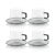 Bergamo Glass Tea & Coffee Cups and Saucers - Gray, Set of 4 For Sale - Image 4 of 4