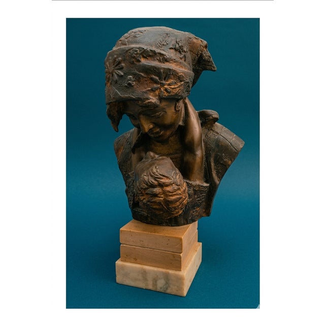 Vintage Mid-Century Bronze Maternity Sculpture by Antonio Merente, 1960s For Sale - Image 10 of 11