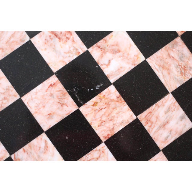Pink Large Marble Black and Pink Chessboard For Sale - Image 8 of 11