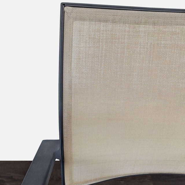 Set of 4 Modern Beige Mesh Armchair With Metal Frame For Sale - Image 9 of 10