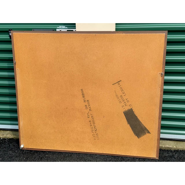 Vintage 1960s Large Walnut Wood Wall Mirror For Sale In Boston - Image 6 of 7