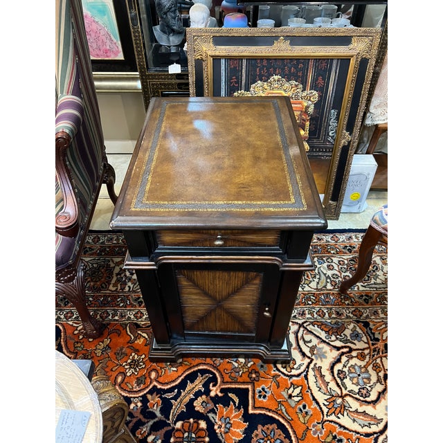 Mid 20th Century Vintage Leather Top Side Table Chairish