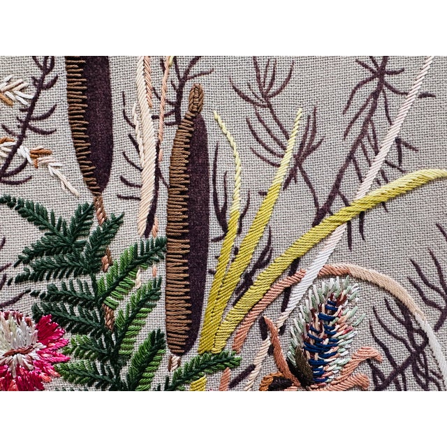 Hand-Embroidered Wall Hanging with Bouquet of Flowers, Germany, 1950s For Sale - Image 11 of 16
