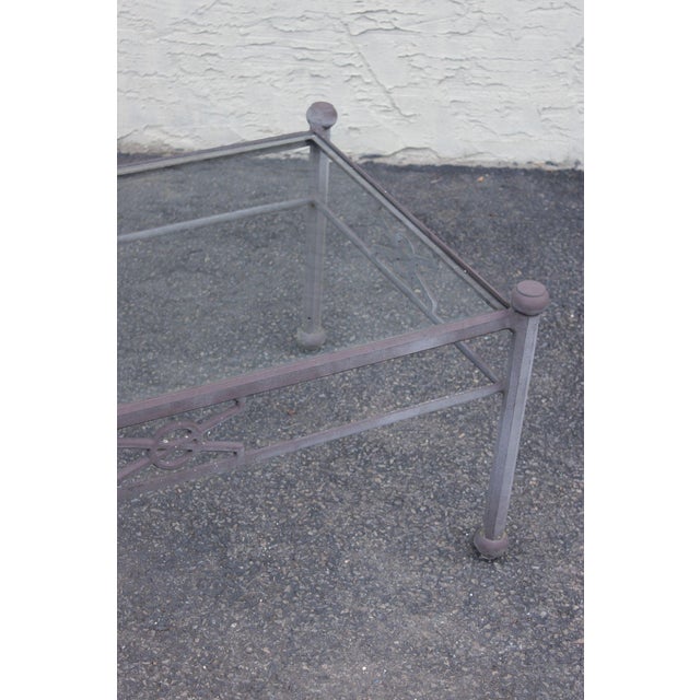 Woodard Delphi Cast Aluminum Glass Top Coffee Table For Sale - Image 9 of 18