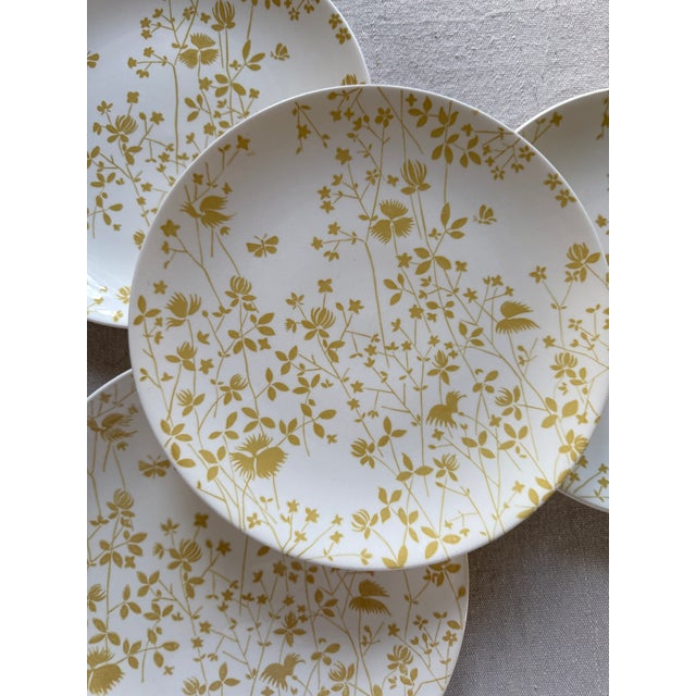 Beautiful set of four vintage Sheffield Ironstone salad plates in the Golden Meadow pattern. These plates feature a soft...