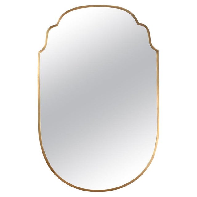 Large Shield-Shaped Brass Mirror attributed to Gio Ponti, Italy, 1950s For Sale - Image 15 of 15