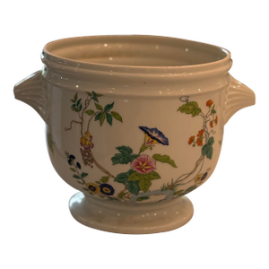 1970s Royale Limoges France "Paradis Bleu" Cachepot