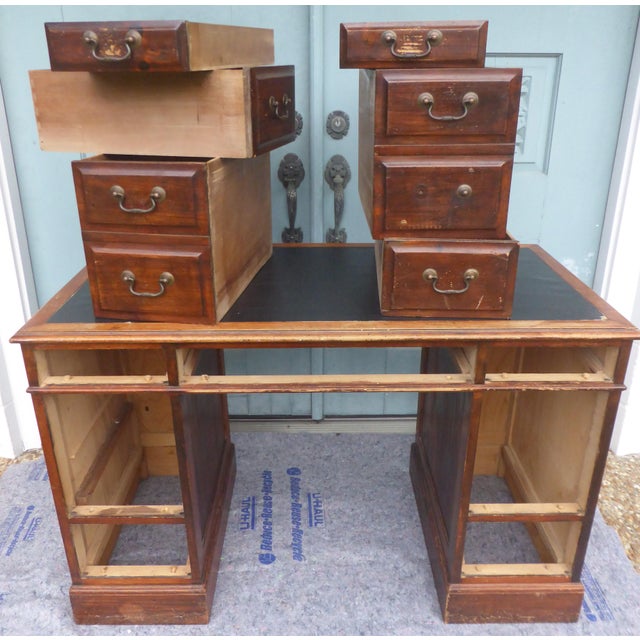 Sligh Lowry Furniture Co. Knotted Pine Desk circa 1960s. Attractive patina and overall impression. High-quality...