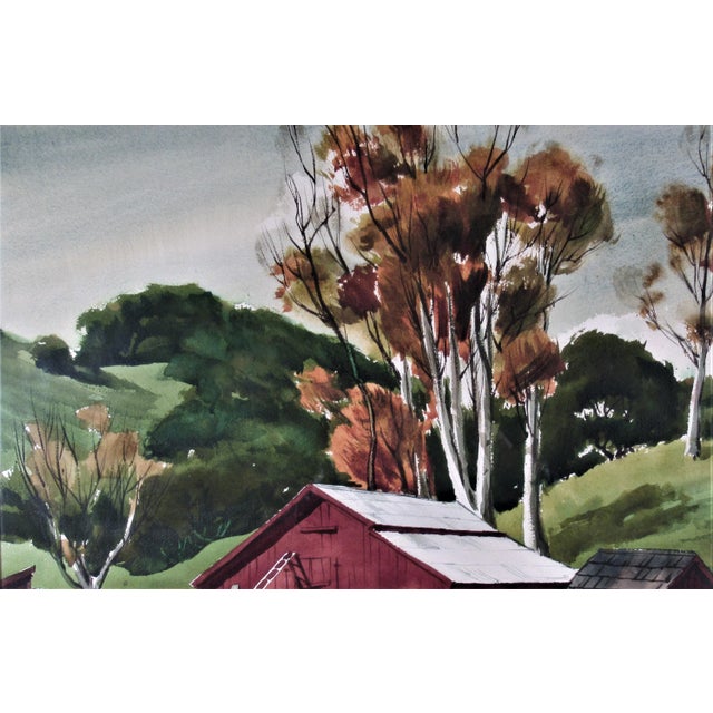 1960s Frederick Cole, The Old Red Barn, Circa 1965 For Sale - Image 5 of 8