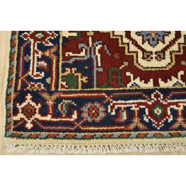 Heriz Runner 2’7” X 9’11” Ivory Wool Tribal Hand-Knotted Oriental Rug For Sale - Image 11 of 14