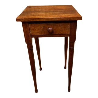 Late 20th Century Clore Furniture Handcrafted Solid Mahogany Side Table With One Drawer For Sale