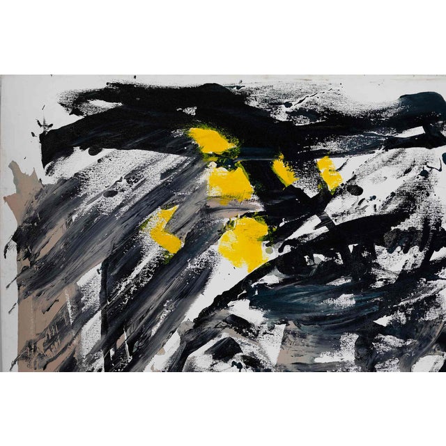 Vintage abstract painting on stretched canvas.