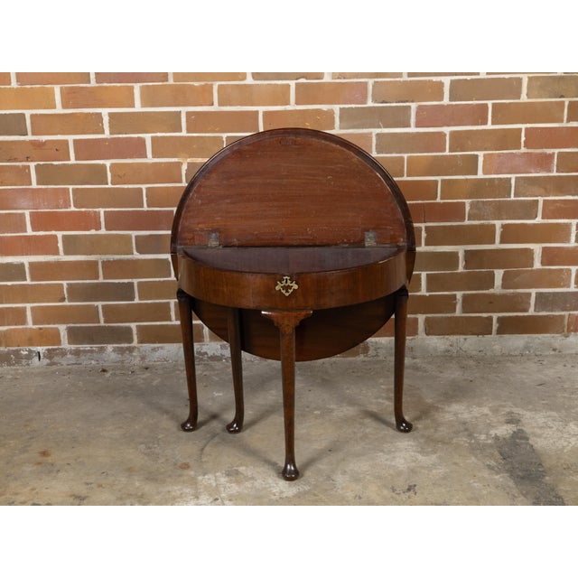 Brown English Georgian Period 1820s Demilune Flip Top Console Table with Compartment For Sale - Image 8 of 12