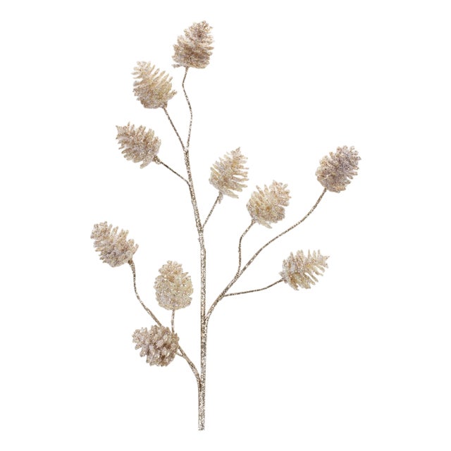 Champagne Pinecone Spray (Set of 6) For Sale
